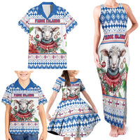 Faroe Islands Christmas Family Matching Tank Maxi Dress and Hawaiian Shirt Cute Faroese Sheep Xmas Patterns - Wonder Print Shop