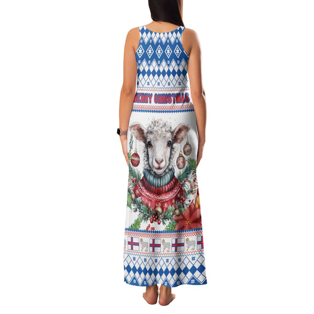 Faroe Islands Christmas Family Matching Tank Maxi Dress and Hawaiian Shirt Cute Faroese Sheep Xmas Patterns - Wonder Print Shop