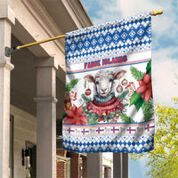 Faroe Islands Christmas Garden Flag Cute Faroese Sheep Xmas Patterns - Wonder Print Shop