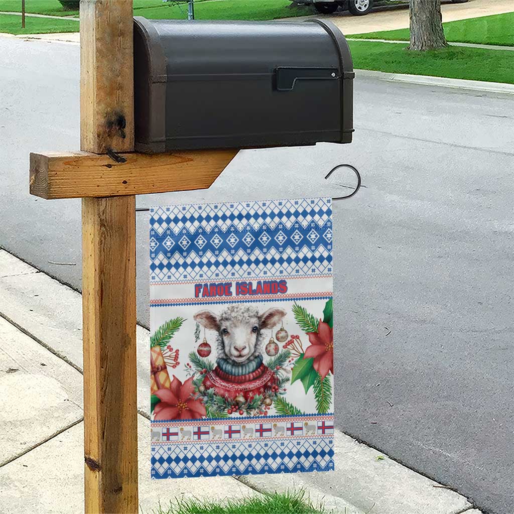 Faroe Islands Christmas Garden Flag Cute Faroese Sheep Xmas Patterns - Wonder Print Shop