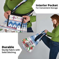 Faroe Islands Christmas Grocery Bag Cute Faroese Sheep Xmas Patterns - Wonder Print Shop