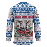 Faroe Islands Christmas Hockey Jersey Cute Faroese Sheep Xmas Patterns - Wonder Print Shop