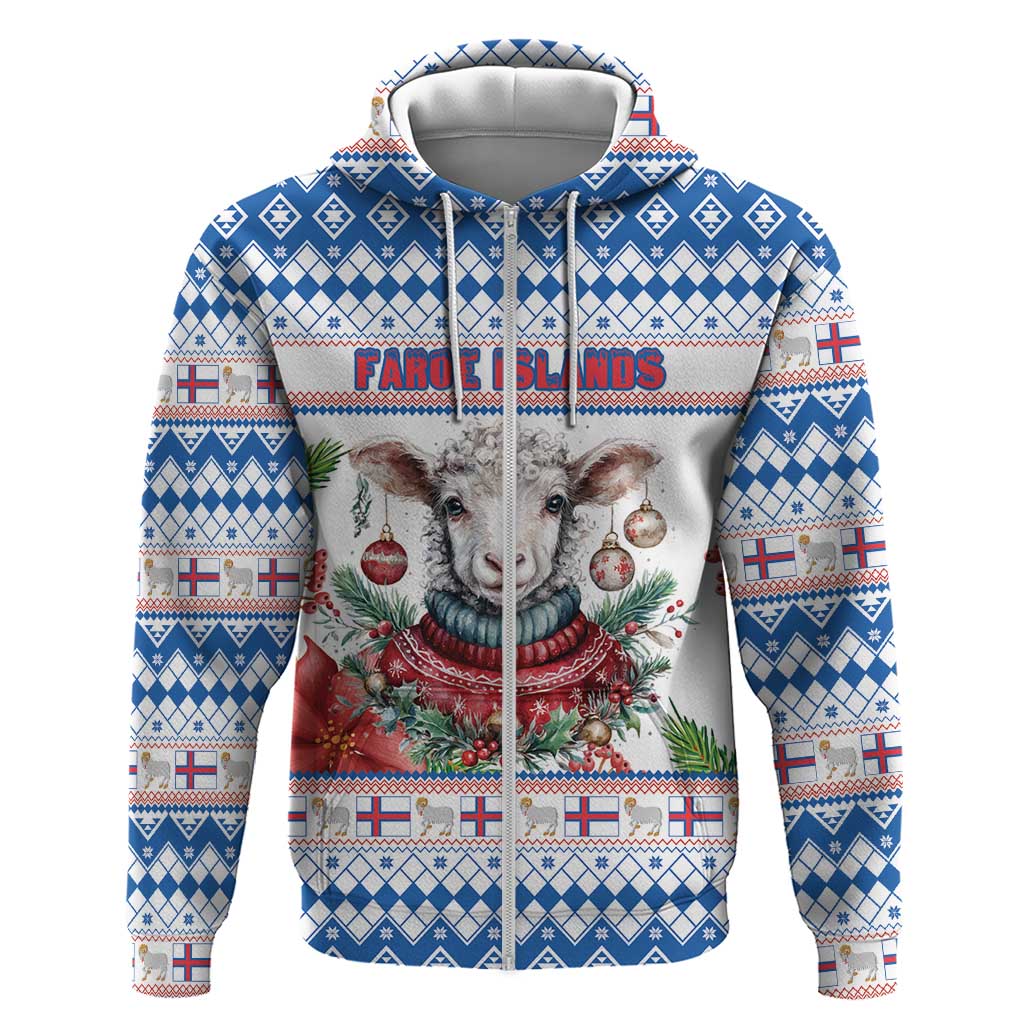Faroe Islands Christmas Hoodie Cute Faroese Sheep Xmas Patterns - Wonder Print Shop