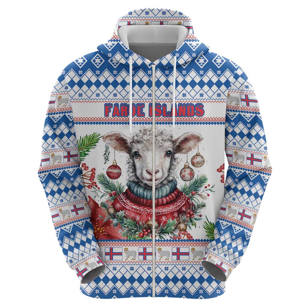 Faroe Islands Christmas Hoodie Cute Faroese Sheep Xmas Patterns - Wonder Print Shop