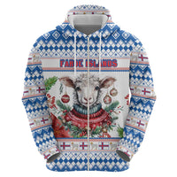 Faroe Islands Christmas Hoodie Cute Faroese Sheep Xmas Patterns - Wonder Print Shop