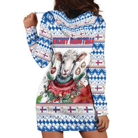 Faroe Islands Christmas Hoodie Dress Cute Faroese Sheep Xmas Patterns - Wonder Print Shop