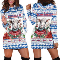 Faroe Islands Christmas Hoodie Dress Cute Faroese Sheep Xmas Patterns - Wonder Print Shop