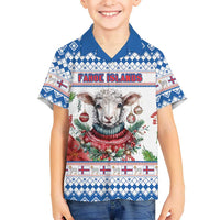 Faroe Islands Christmas Kid Hawaiian Shirt Cute Faroese Sheep Xmas Patterns - Wonder Print Shop