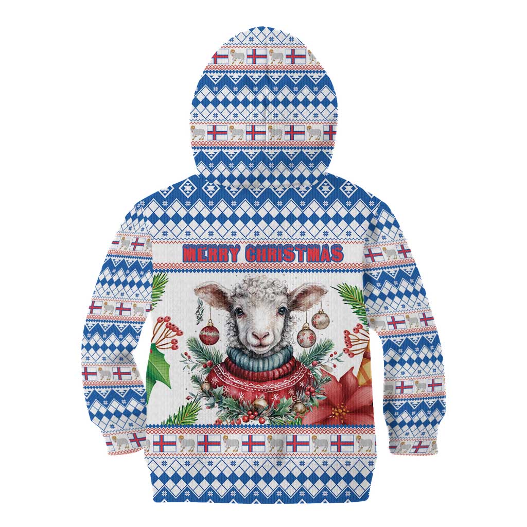 Faroe Islands Christmas Kid Hoodie Cute Faroese Sheep Xmas Patterns - Wonder Print Shop