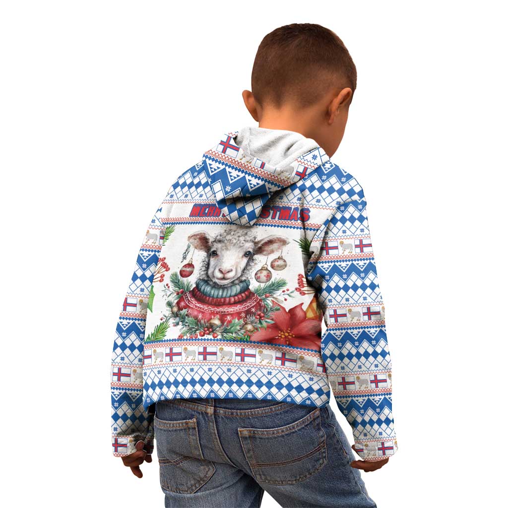 Faroe Islands Christmas Kid Hoodie Cute Faroese Sheep Xmas Patterns - Wonder Print Shop