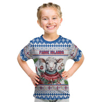 Faroe Islands Christmas Kid T Shirt Cute Faroese Sheep Xmas Patterns - Wonder Print Shop