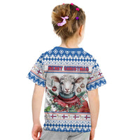 Faroe Islands Christmas Kid T Shirt Cute Faroese Sheep Xmas Patterns - Wonder Print Shop