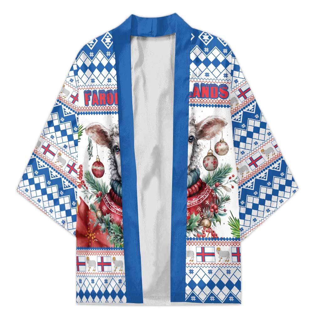 Faroe Islands Christmas Kimono Cute Faroese Sheep Xmas Patterns - Wonder Print Shop