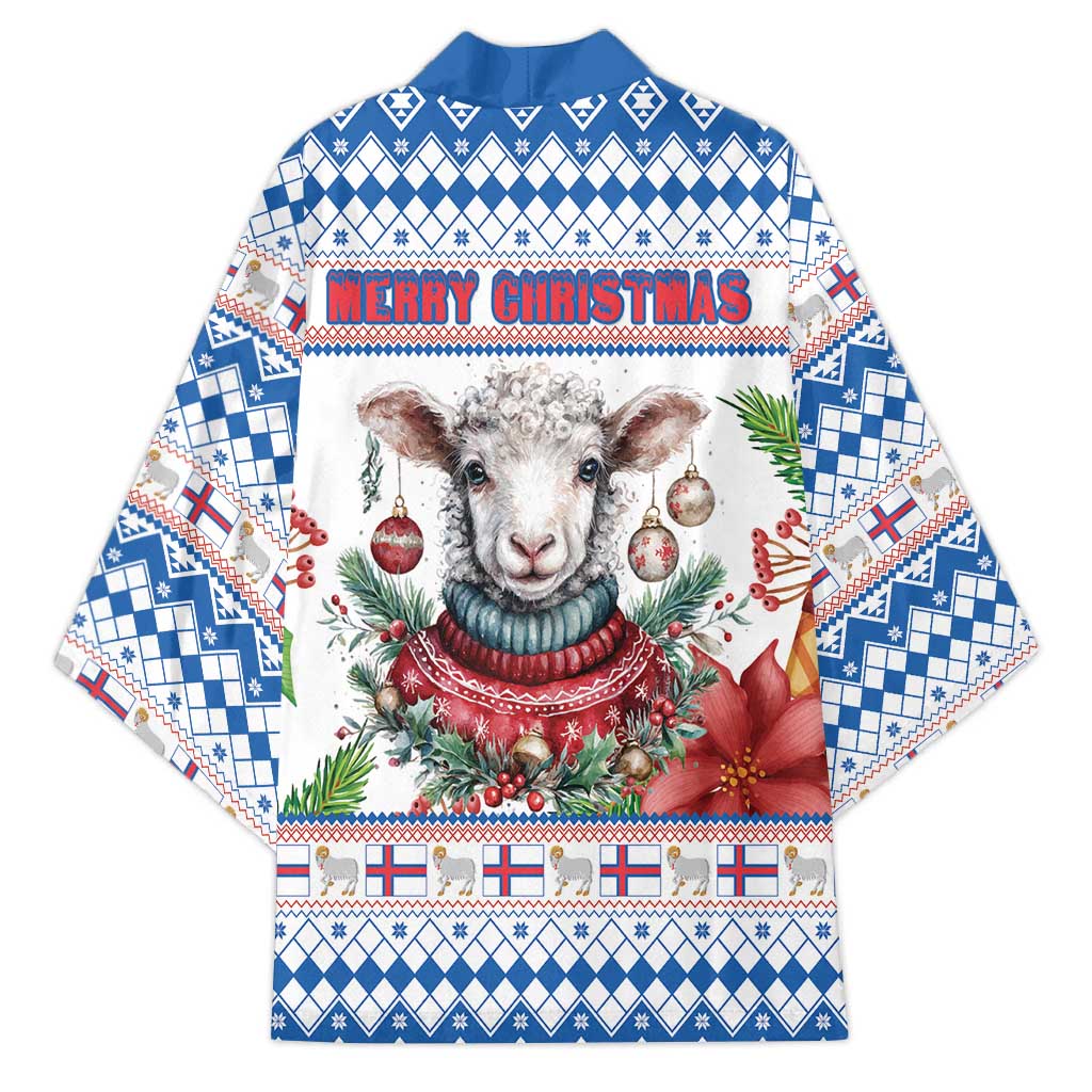 Faroe Islands Christmas Kimono Cute Faroese Sheep Xmas Patterns - Wonder Print Shop