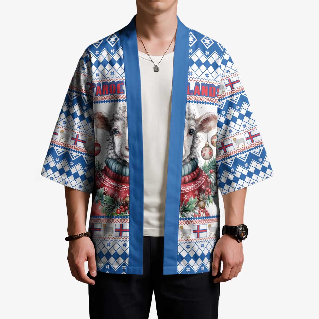 Faroe Islands Christmas Kimono Cute Faroese Sheep Xmas Patterns - Wonder Print Shop