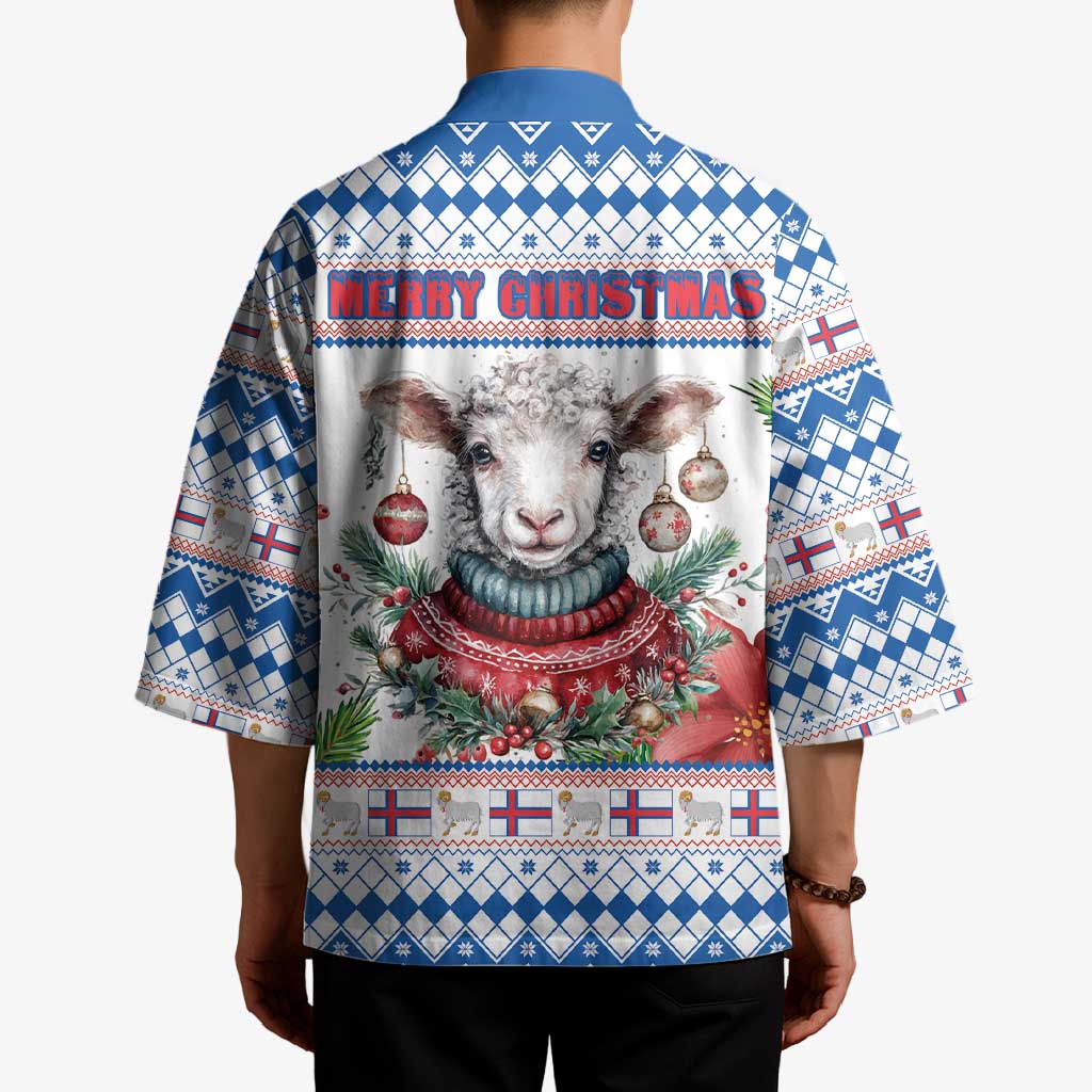 Faroe Islands Christmas Kimono Cute Faroese Sheep Xmas Patterns - Wonder Print Shop