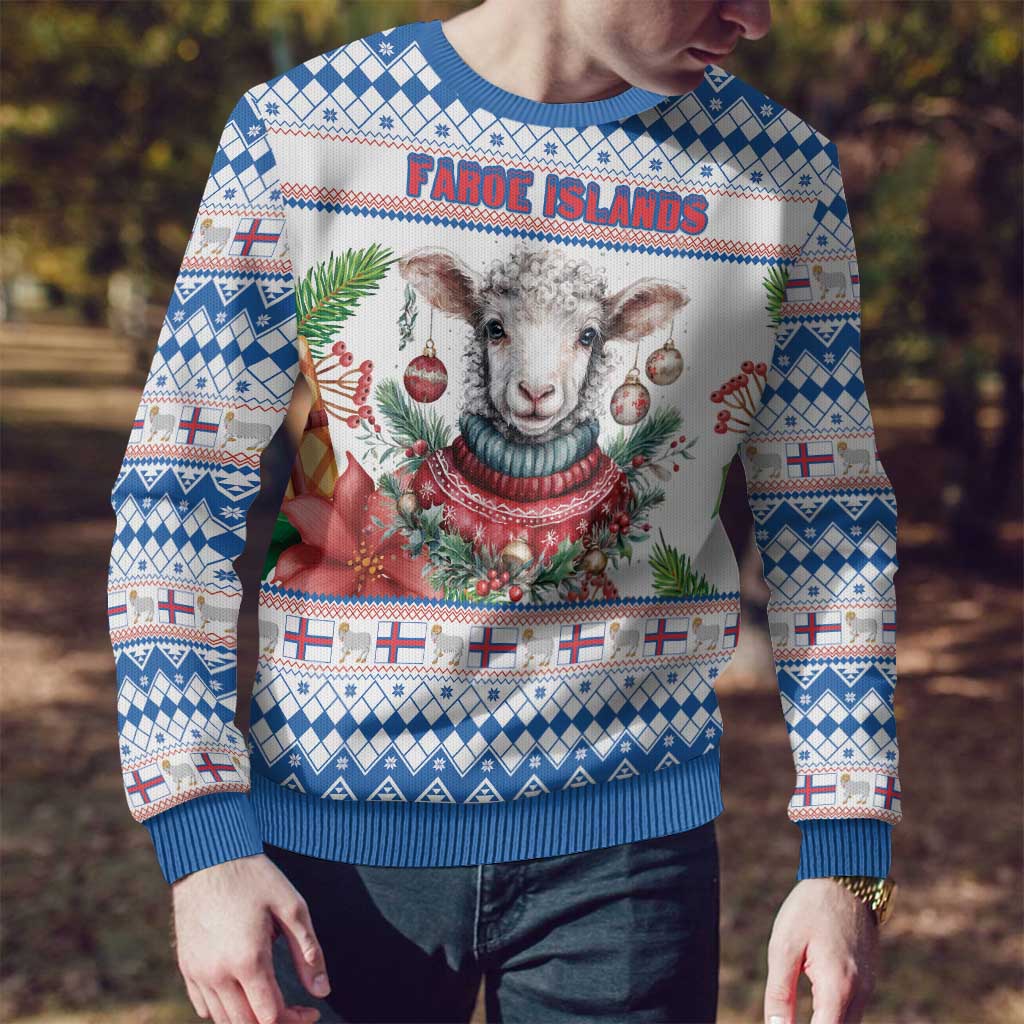 Faroe Islands Christmas Ugly Christmas Sweater Cute Faroese Sheep Xmas Patterns - Wonder Print Shop