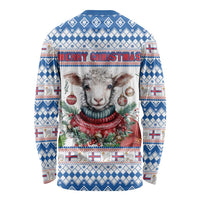 Faroe Islands Christmas Long Sleeve Shirt Cute Faroese Sheep Xmas Patterns - Wonder Print Shop