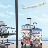 Faroe Islands Christmas Luggage Cover Cute Faroese Sheep Xmas Patterns - Wonder Print Shop
