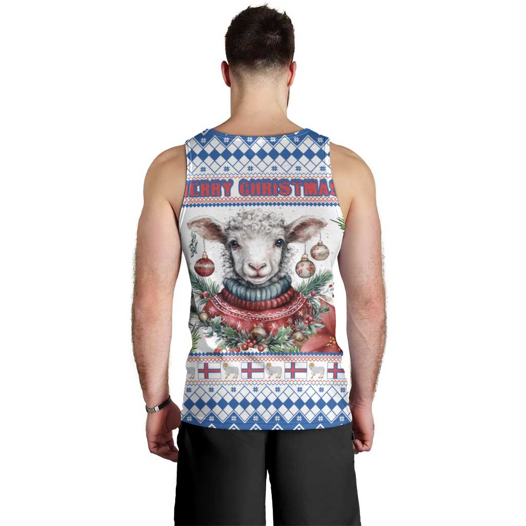 Faroe Islands Christmas Men Tank Top Cute Faroese Sheep Xmas Patterns - Wonder Print Shop