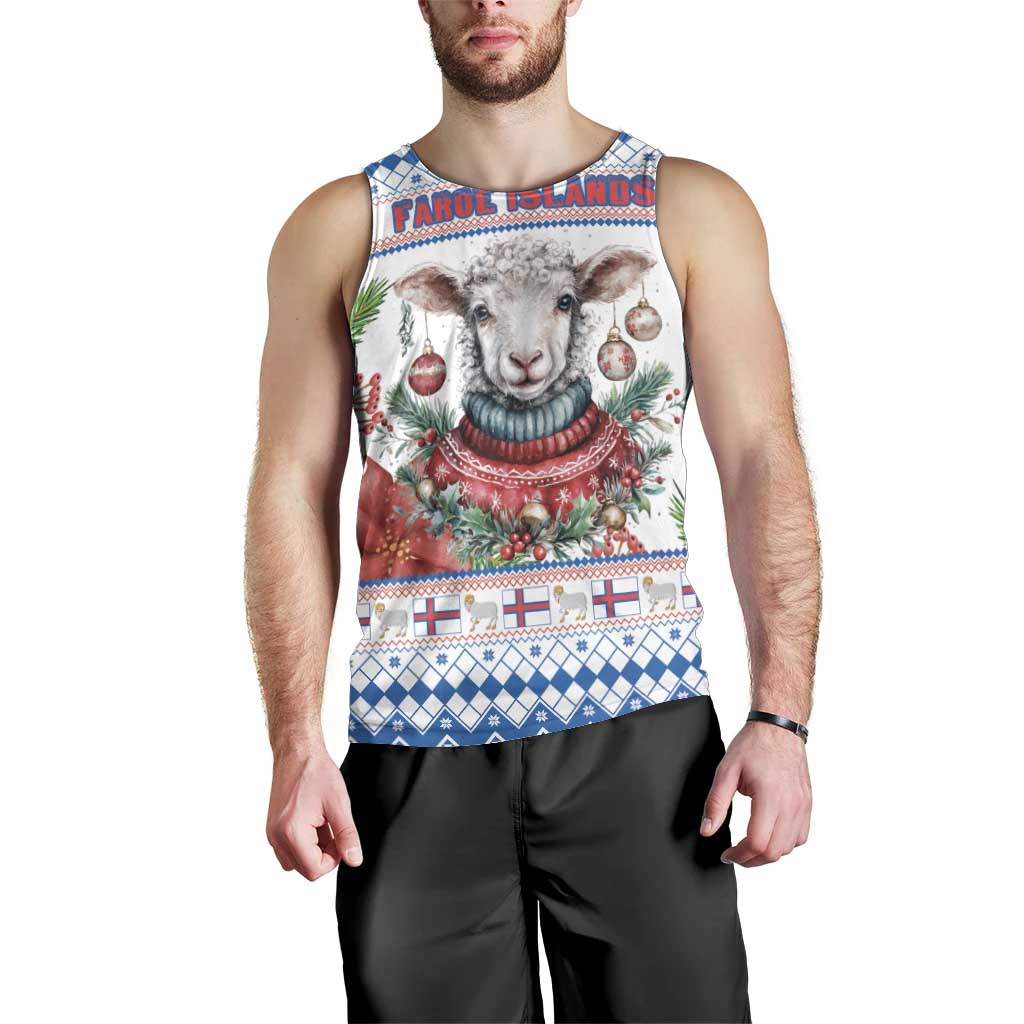 Faroe Islands Christmas Men Tank Top Cute Faroese Sheep Xmas Patterns - Wonder Print Shop
