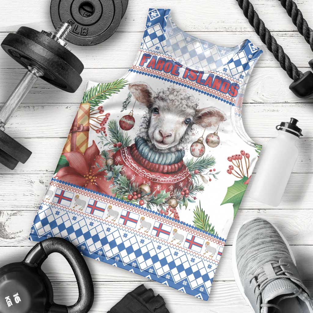 Faroe Islands Christmas Men Tank Top Cute Faroese Sheep Xmas Patterns - Wonder Print Shop