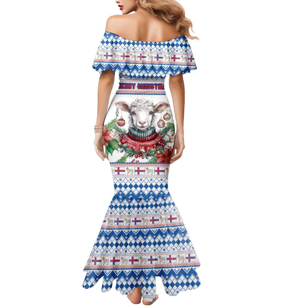 Faroe Islands Christmas Mermaid Dress Cute Faroese Sheep Xmas Patterns - Wonder Print Shop