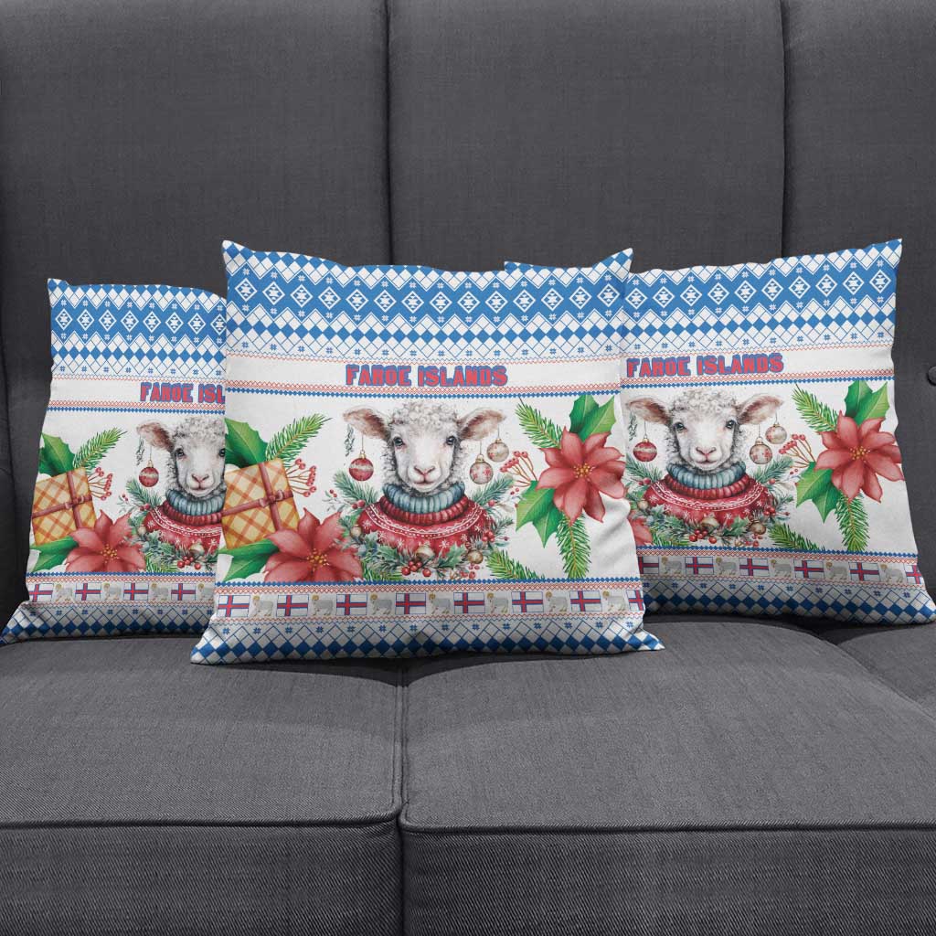 Faroe Islands Christmas Pillow Cover Cute Faroese Sheep Xmas Patterns - Wonder Print Shop