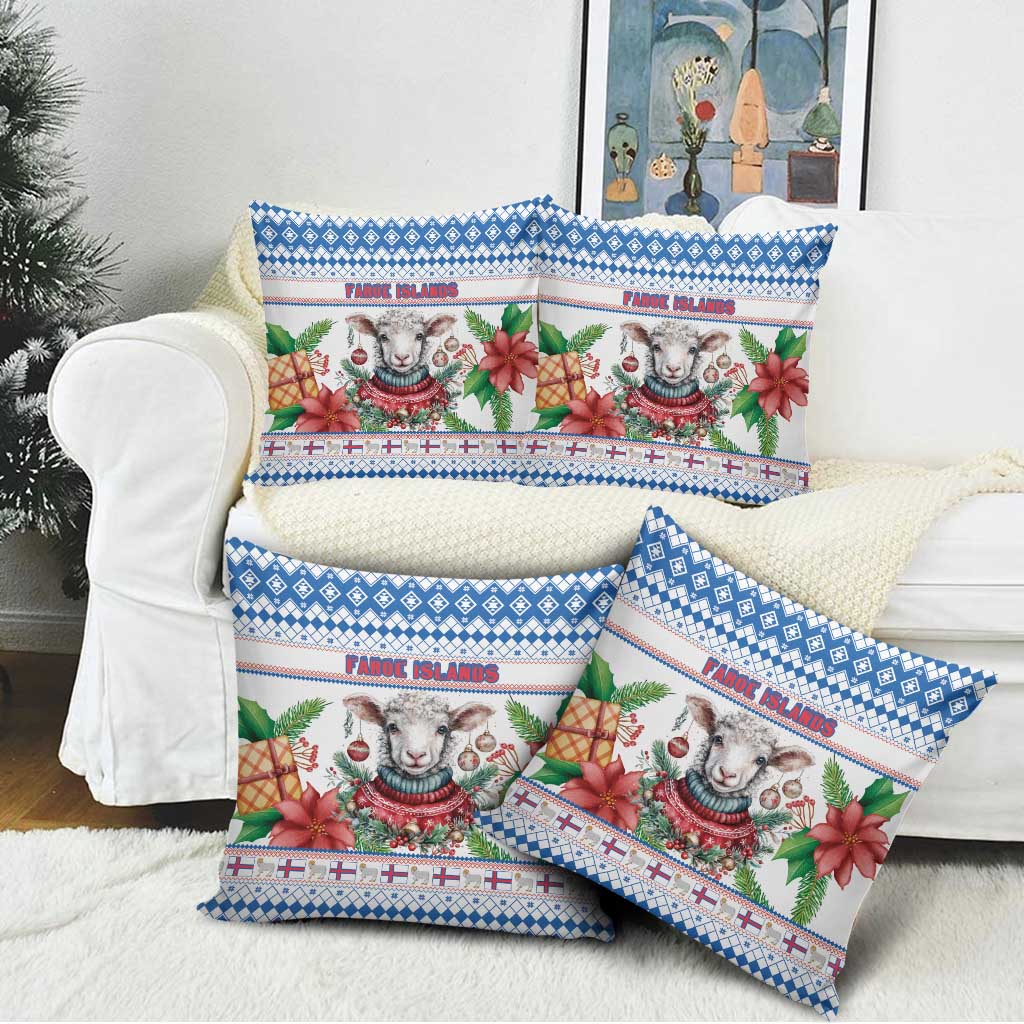 Faroe Islands Christmas Pillow Cover Cute Faroese Sheep Xmas Patterns - Wonder Print Shop