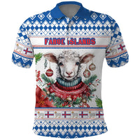 Faroe Islands Christmas Polo Shirt Cute Faroese Sheep Xmas Patterns - Wonder Print Shop