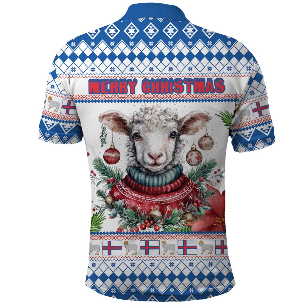 Faroe Islands Christmas Polo Shirt Cute Faroese Sheep Xmas Patterns - Wonder Print Shop