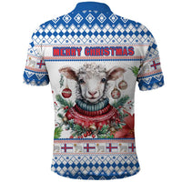Faroe Islands Christmas Polo Shirt Cute Faroese Sheep Xmas Patterns - Wonder Print Shop