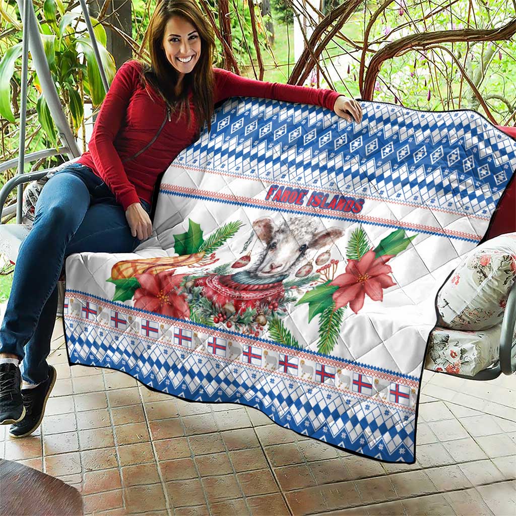Faroe Islands Christmas Quilt Cute Faroese Sheep Xmas Patterns - Wonder Print Shop