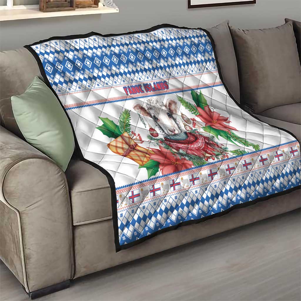Faroe Islands Christmas Quilt Cute Faroese Sheep Xmas Patterns - Wonder Print Shop