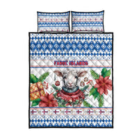 Faroe Islands Christmas Quilt Bed Set Cute Faroese Sheep Xmas Patterns - Wonder Print Shop