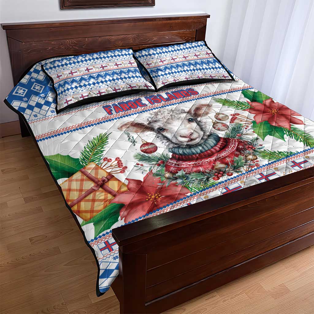 Faroe Islands Christmas Quilt Bed Set Cute Faroese Sheep Xmas Patterns - Wonder Print Shop