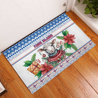 Faroe Islands Christmas Rubber Doormat Cute Faroese Sheep Xmas Patterns - Wonder Print Shop