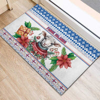 Faroe Islands Christmas Rubber Doormat Cute Faroese Sheep Xmas Patterns - Wonder Print Shop