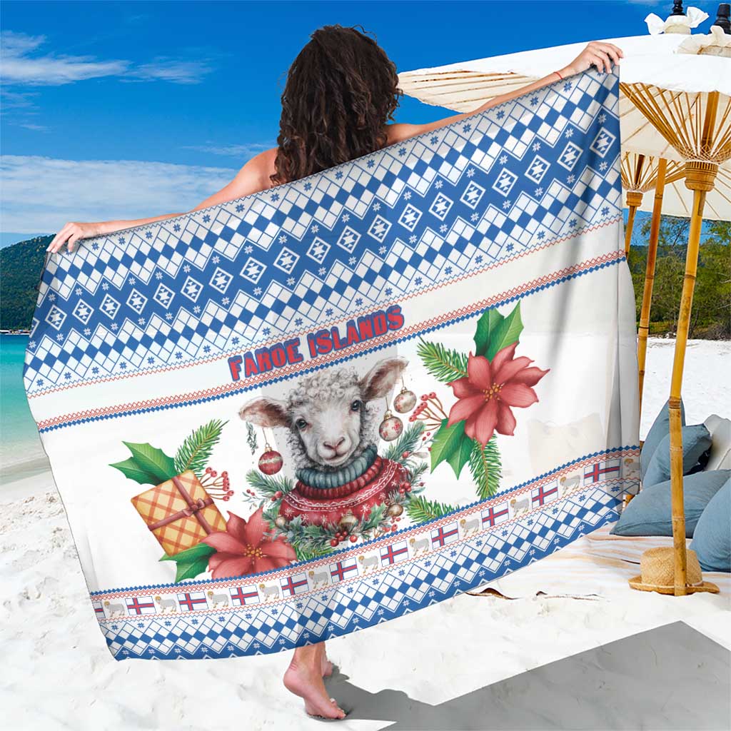 Faroe Islands Christmas Sarong Cute Faroese Sheep Xmas Patterns - Wonder Print Shop