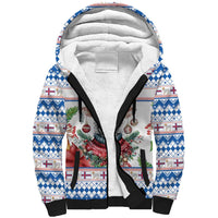 Faroe Islands Christmas Sherpa Hoodie Cute Faroese Sheep Xmas Patterns - Wonder Print Shop