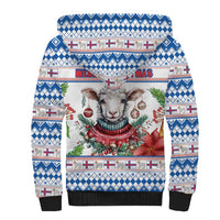 Faroe Islands Christmas Sherpa Hoodie Cute Faroese Sheep Xmas Patterns - Wonder Print Shop