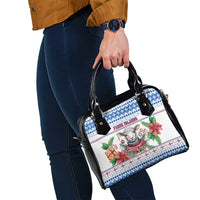 Faroe Islands Christmas Shoulder Handbag Cute Faroese Sheep Xmas Patterns - Wonder Print Shop