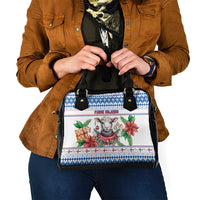 Faroe Islands Christmas Shoulder Handbag Cute Faroese Sheep Xmas Patterns - Wonder Print Shop