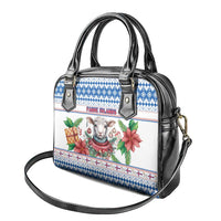 Faroe Islands Christmas Shoulder Handbag Cute Faroese Sheep Xmas Patterns - Wonder Print Shop