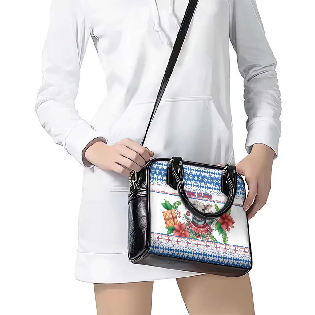 Faroe Islands Christmas Shoulder Handbag Cute Faroese Sheep Xmas Patterns - Wonder Print Shop