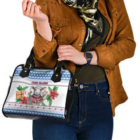 Faroe Islands Christmas Shoulder Handbag Cute Faroese Sheep Xmas Patterns - Wonder Print Shop