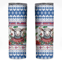 Faroe Islands Christmas Skinny Tumbler Cute Faroese Sheep Xmas Patterns - Wonder Print Shop