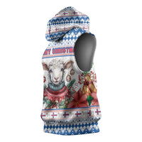 Faroe Islands Christmas Sleeveless Hoodie Cute Faroese Sheep Xmas Patterns - Wonder Print Shop