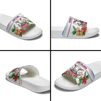 Faroe Islands Christmas Slide Sandals Cute Faroese Sheep Xmas Patterns - Wonder Print Shop