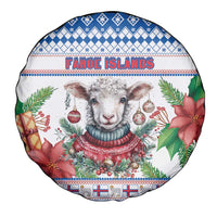 Faroe Islands Christmas Spare Tire Cover Cute Faroese Sheep Xmas Patterns - Wonder Print Shop